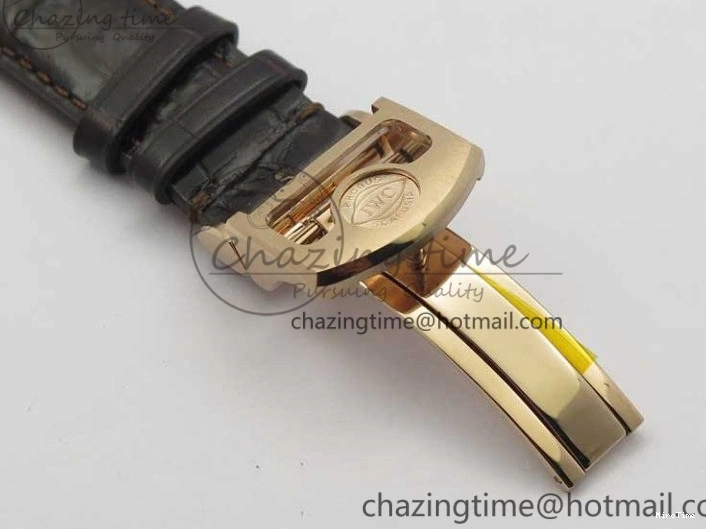 MIROTIME 0409 Compact Portugieser Perpetual Calendar IW503302 RG V9F 1:1 Best Edition White Dial on Brown Leather Strap A 7113